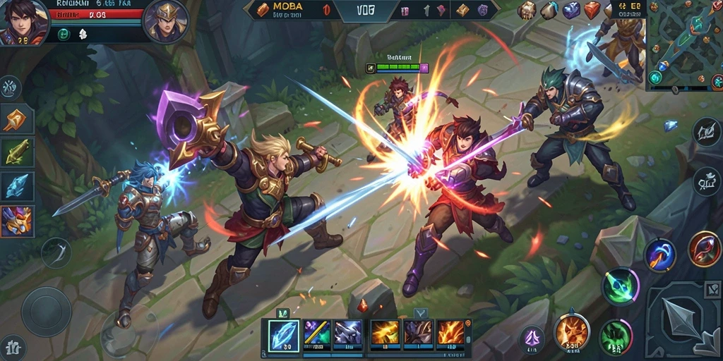 Tampilan gameplay V07 yang menarik dalam dunia MOBA.